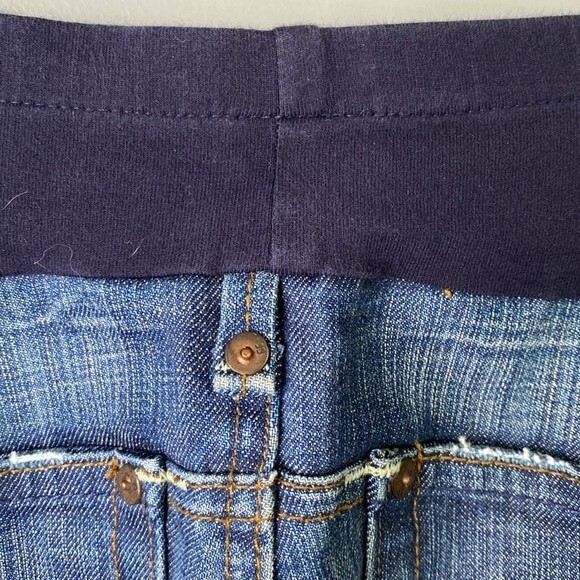 Joe's Jeans Maternity Ferrel Long Bermuda Distressed Jean Shorts Pull On Stretch - Picture 7 of 15